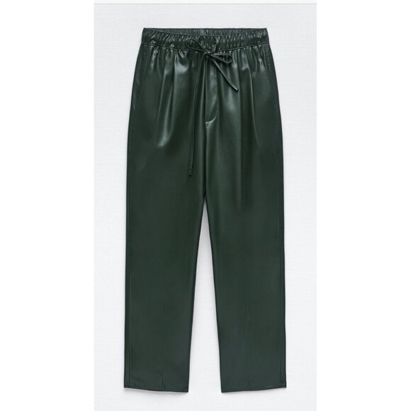 NWT Zara green faux leather pants, XS - Picture 6 of 10
